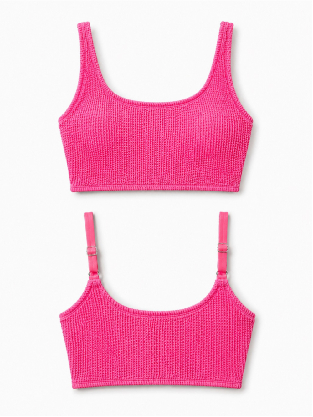 Bar III Women's Size Medium Pink Textured Tank Bra Bikini Top NWT